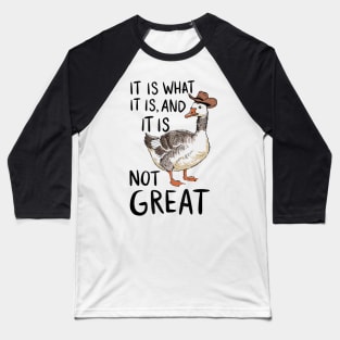 It Is What It Is And Its Not Great Goose Baseball T-Shirt